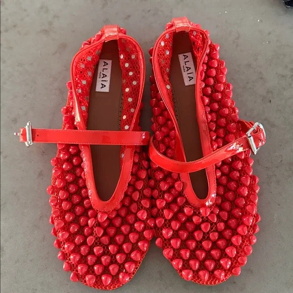Alaia red ballerina flats size 40 NEW Authentic - Picture 6 of 6